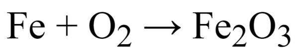 Rusting chemical reaction