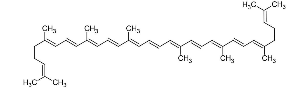 Chemical structure of lycopene